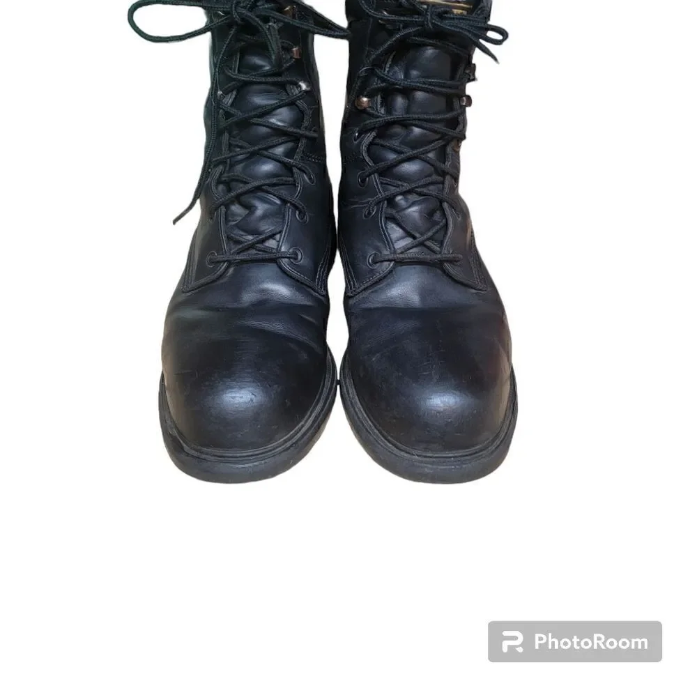 COPY - Red Wing Men's Black Leather Gore-Tex  Steel Toe Work Boots. Size 12